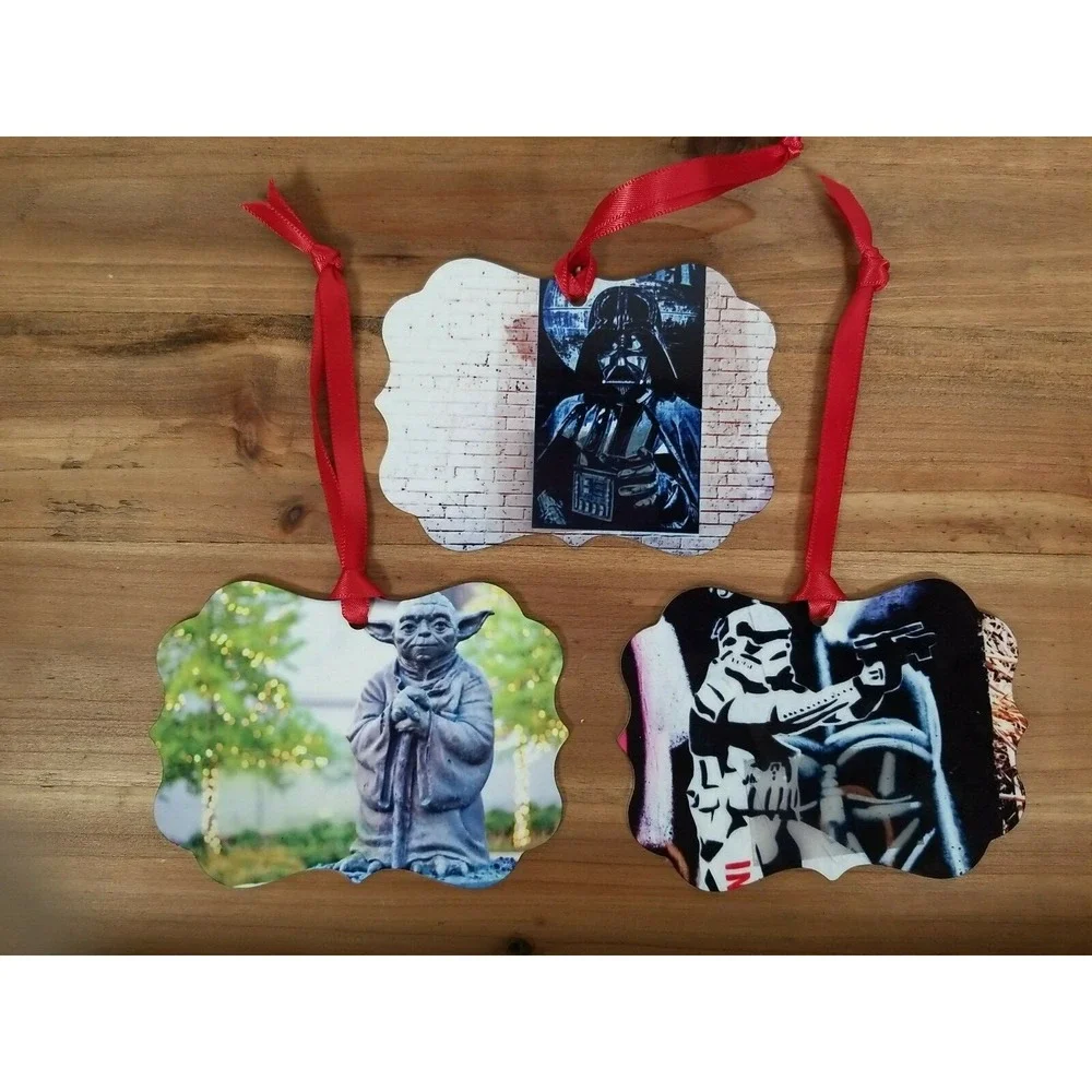 Yoda Darth Vader Storm Troopers Metal Christmas Ornament South Austin Lot of 3